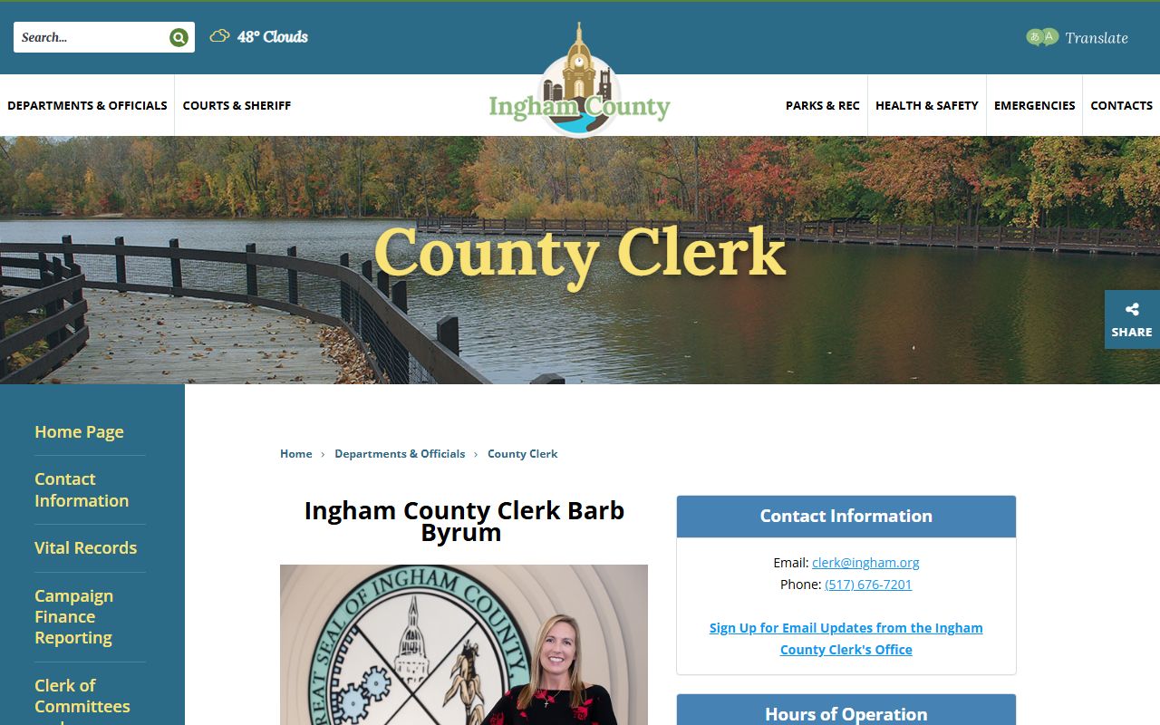 Ingham County Clerk website