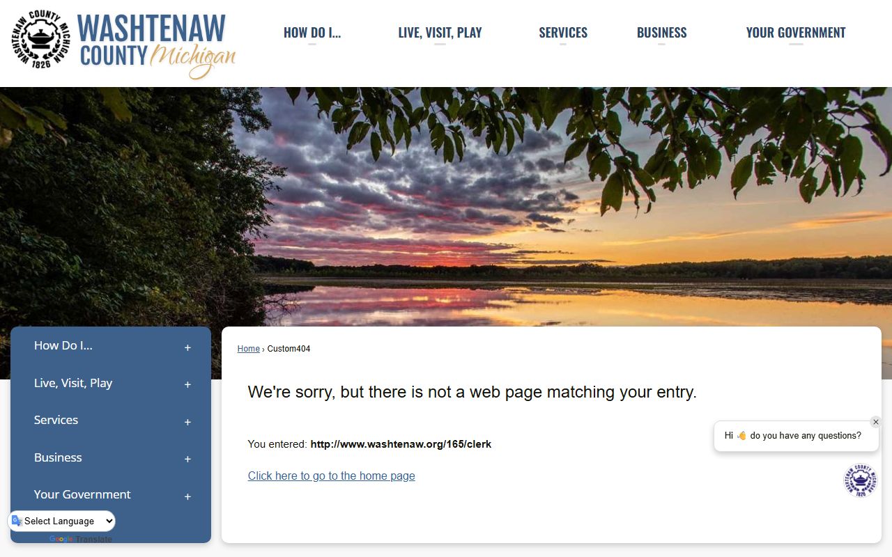 Washtenaw County Clerk website for divorce records requests