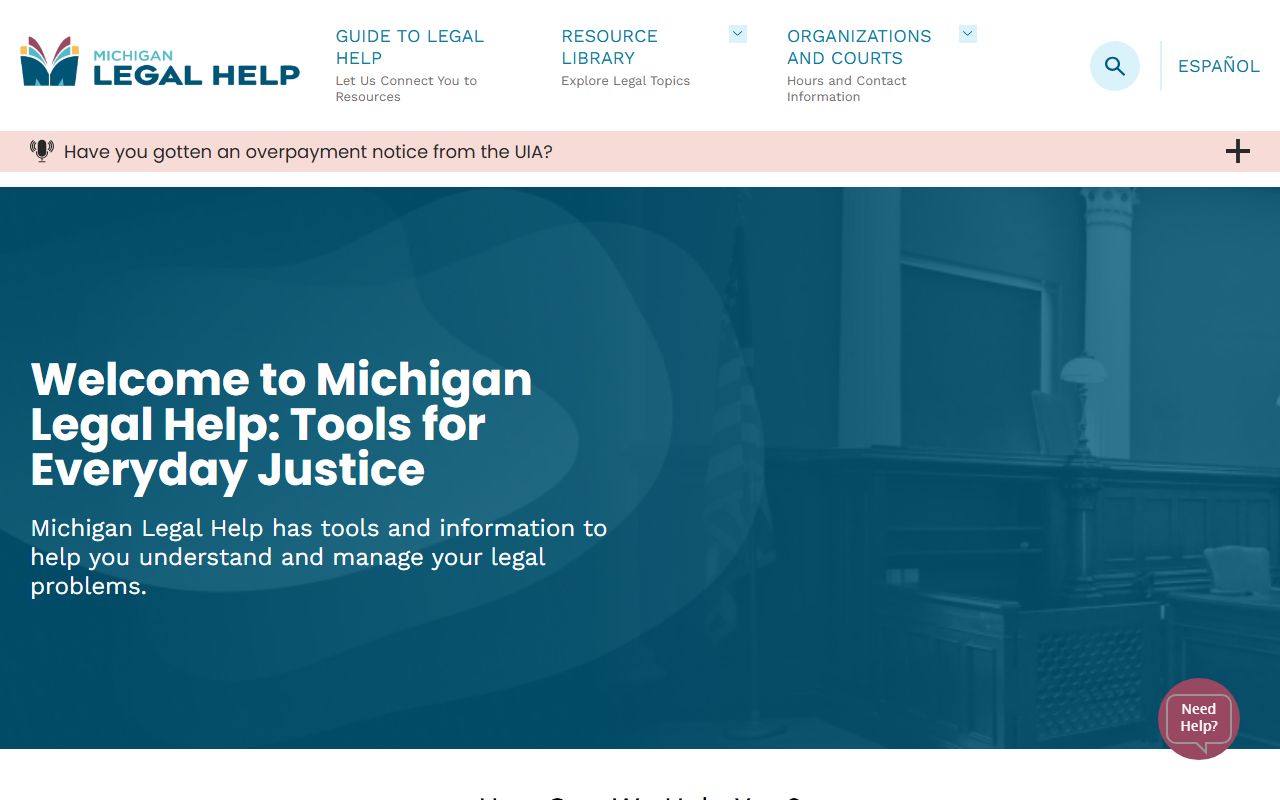 Michigan Legal Help website with free divorce forms and guides